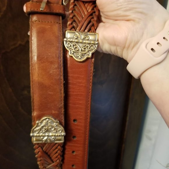 Fossil Braided Brown Leather Belt, Size Large - Picture 4 of 10
